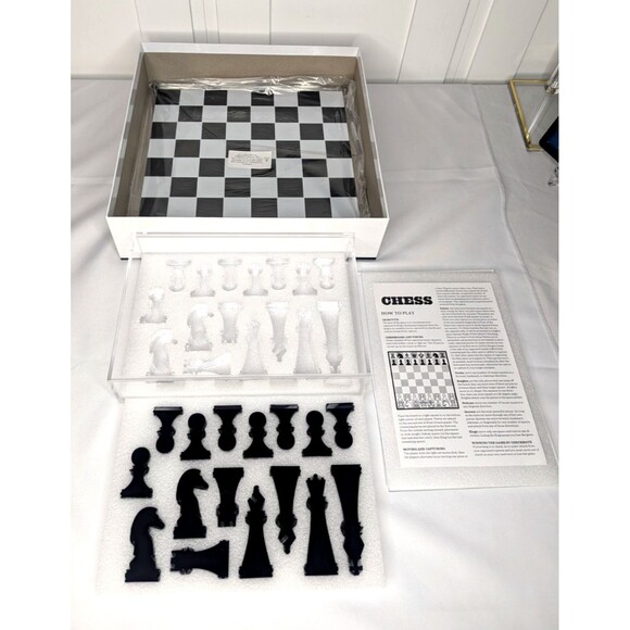 New - John N. Hansen Co. Classic Game Collection - Acrylic Chess Set - Ages 13+ - Picture 4 of 7
